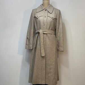 Vintage Beige Brown Women’s Wool Trench Coat